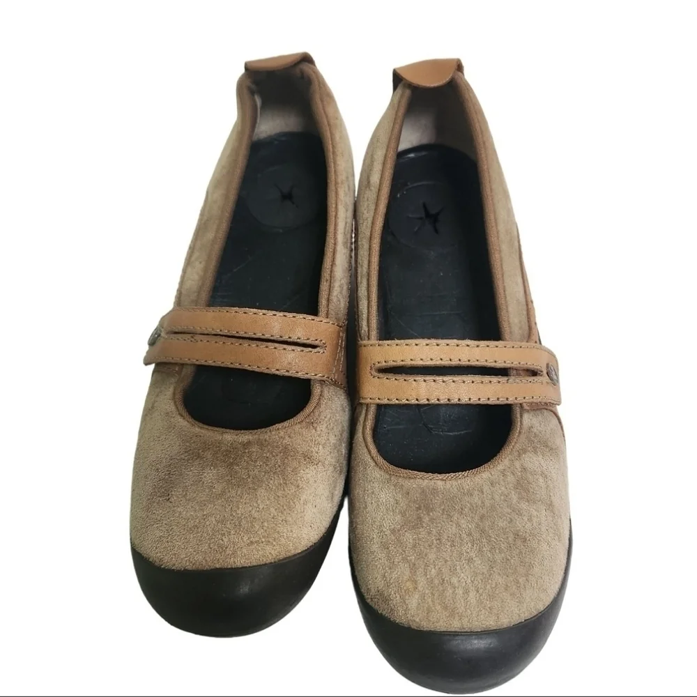 Merrell Plaza Bandeau Suede Mary Jane Wedge Shoes Size 8